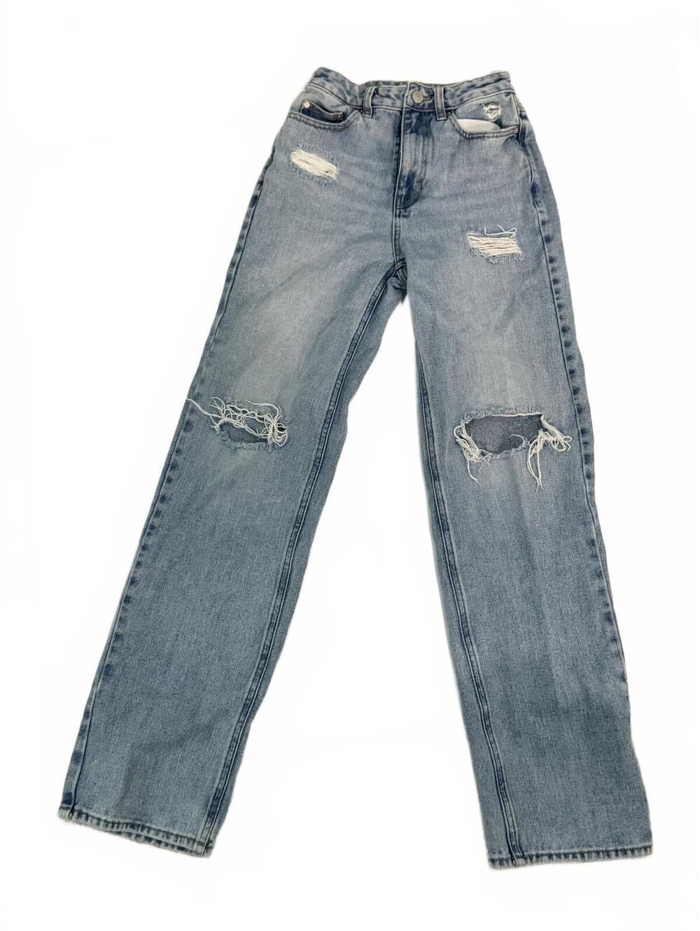 PacSun 90s Boyfriend Jeans Size 24 Light Wash Distressed Ripped Straight Leg